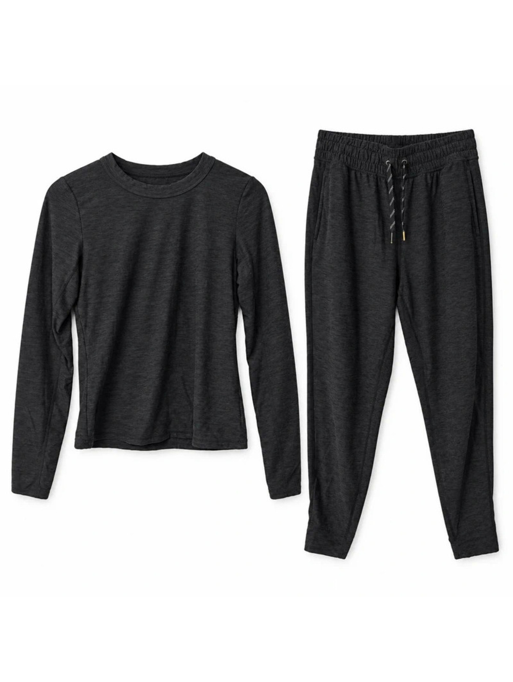 FLX Women’s Medium 2 Piece Activewear Set Long Sleeve Top Jogger Pants Gray